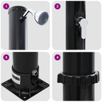 Doccia Solare da Esterno Nero 217 cm PVC e Alluminio