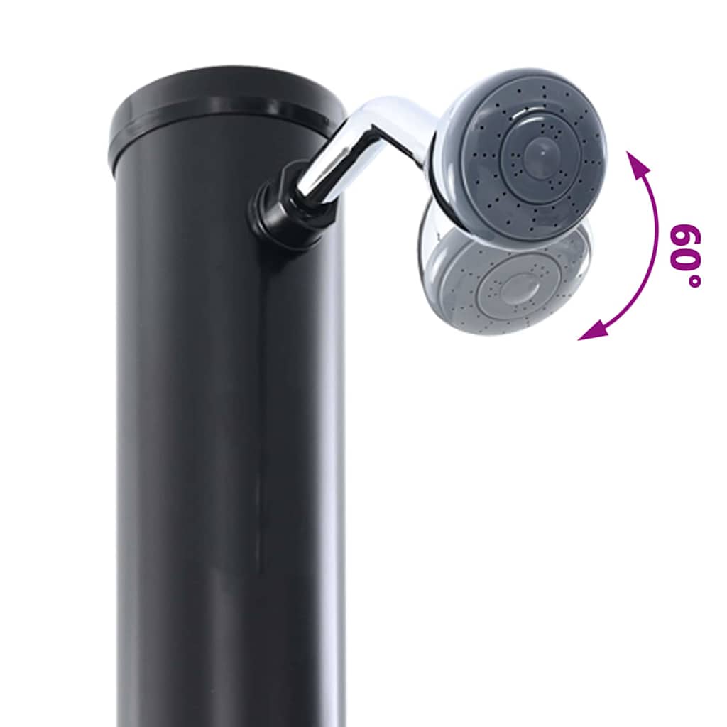 Doccia Solare da Esterno Nero 217 cm PVC e Alluminio