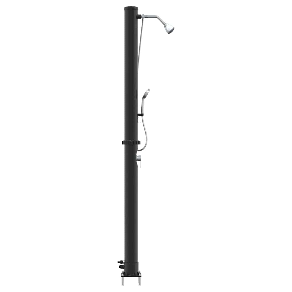 Doccia Solare da Esterno Nero 217 cm PVC e Alluminio