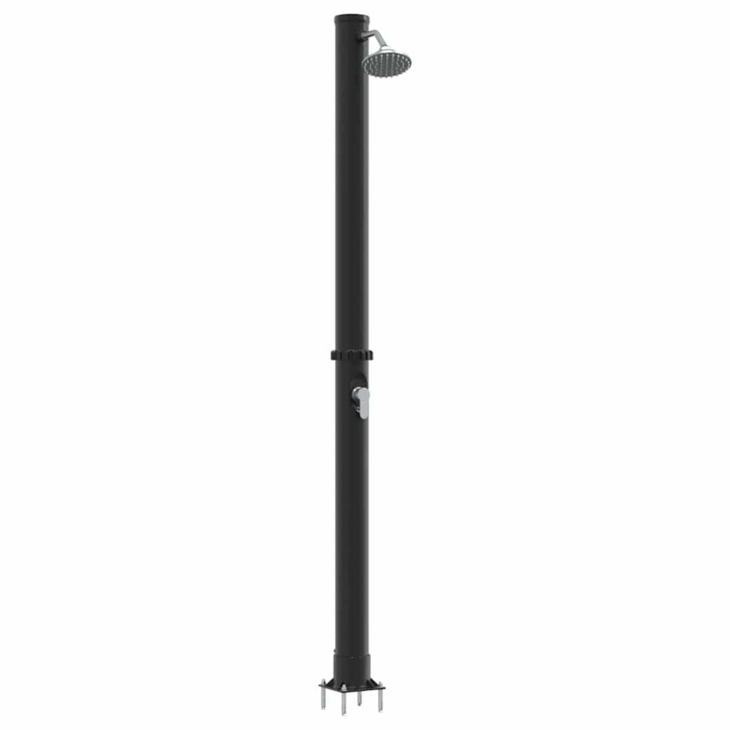 Doccia Solare da Esterno Nero 217 cm PVC e Alluminio
