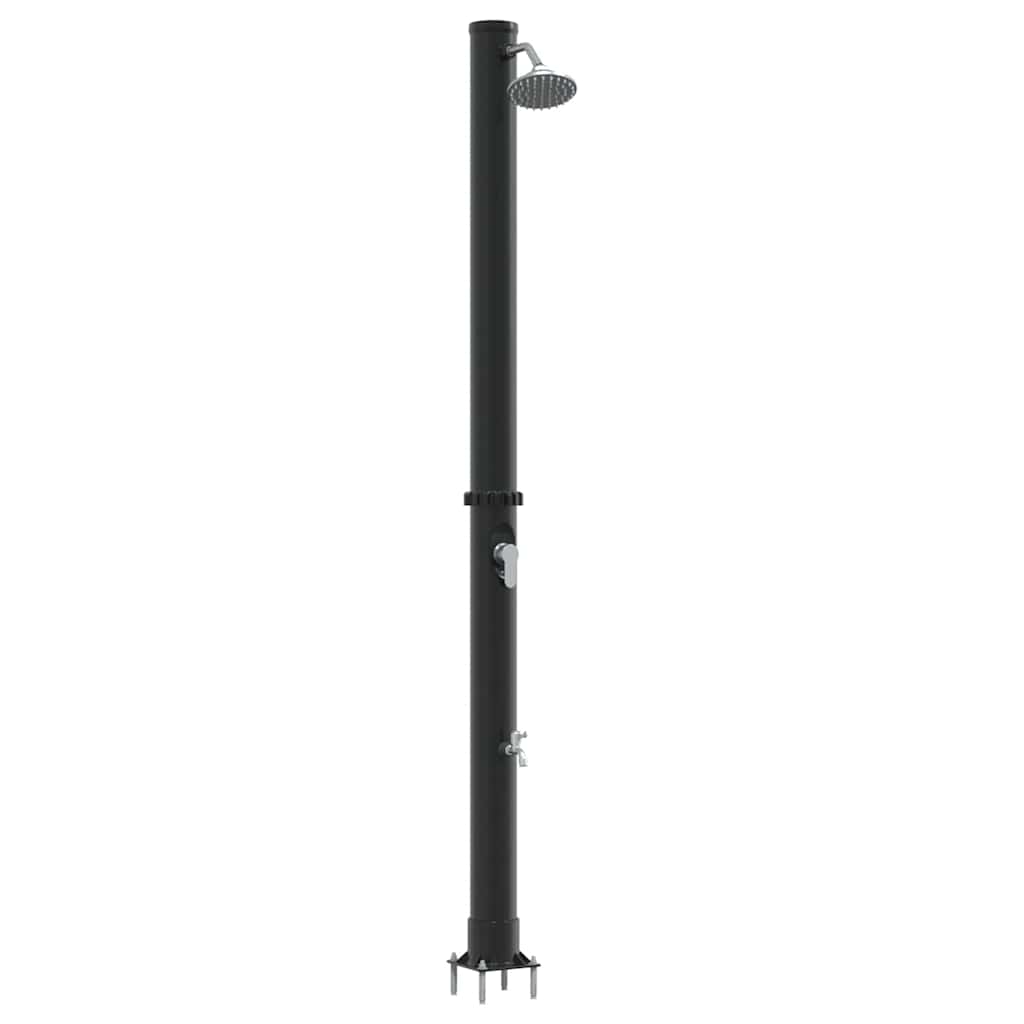 Doccia Solare da Esterno Nero 217 cm PVC e Alluminio