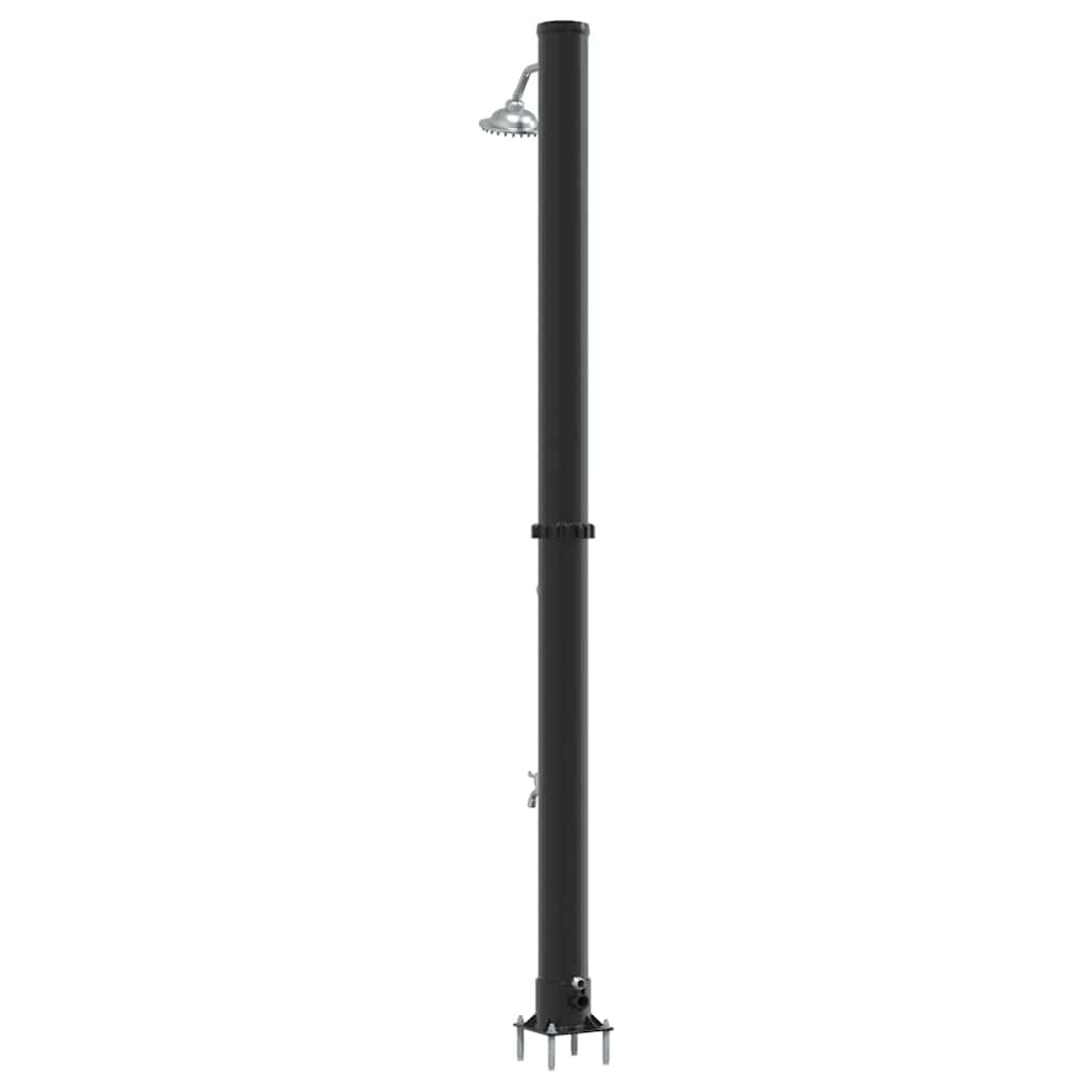 Doccia Solare da Esterno Nero 217 cm PVC e Alluminio