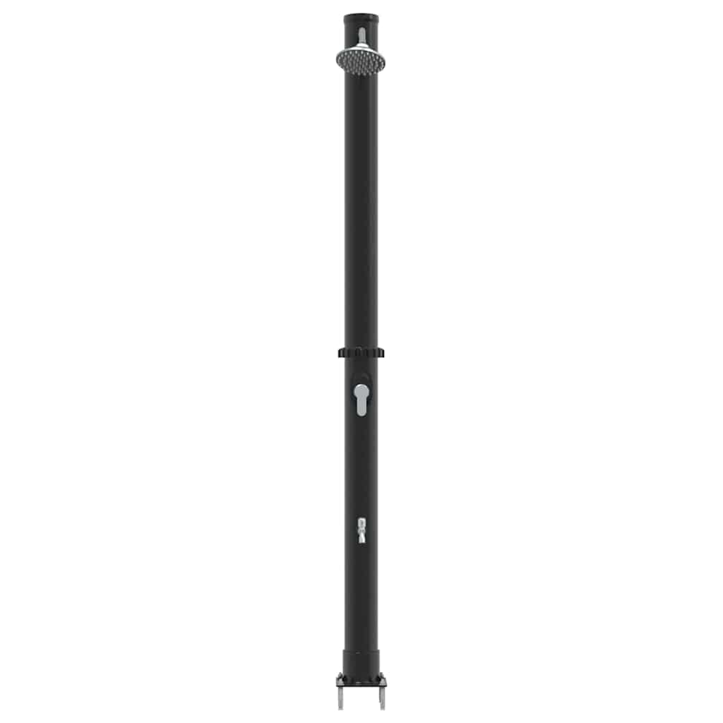 Doccia Solare da Esterno Nero 217 cm PVC e Alluminio
