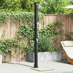 Doccia Solare da Esterno Nero 217 cm in PVC e Alluminio