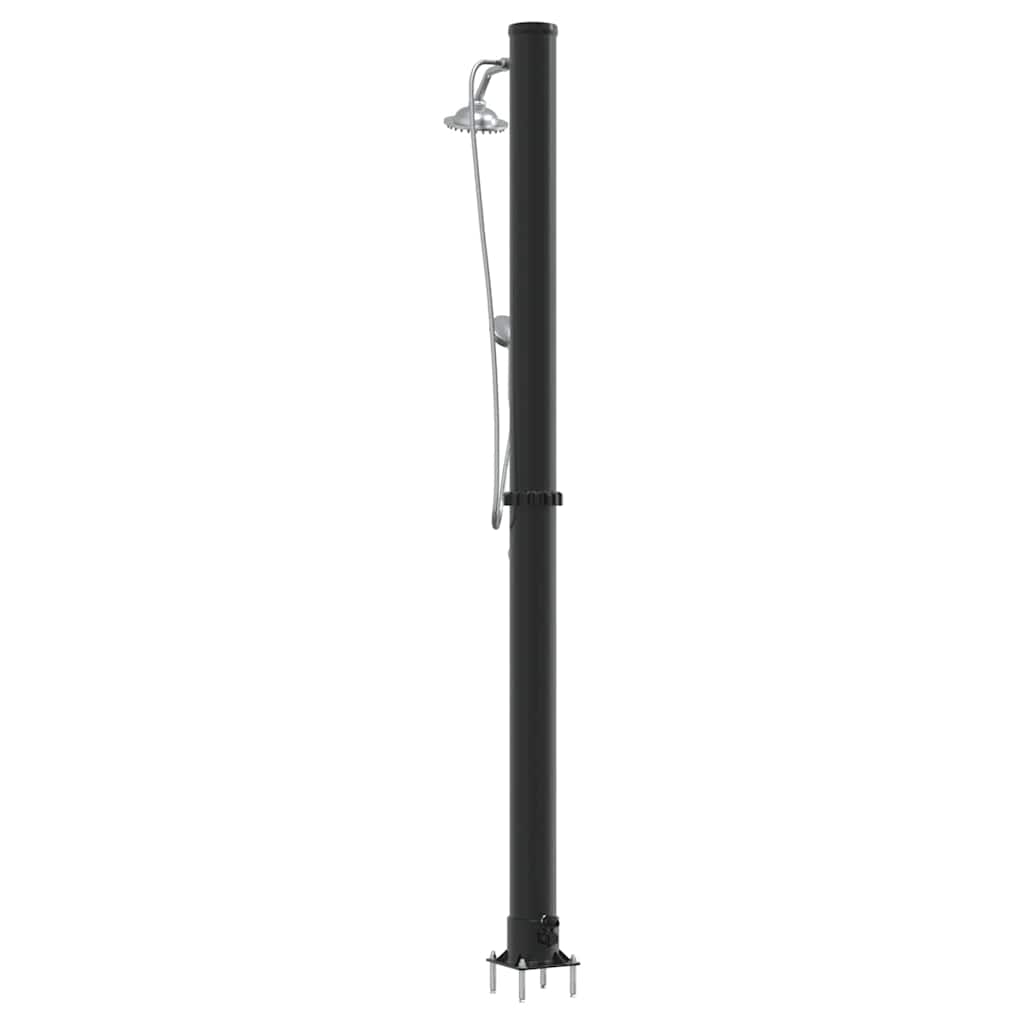 Doccia Solare da Esterno Nero 217 cm in PVC e Alluminio