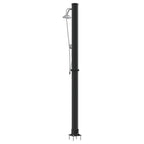 Doccia Solare da Esterno Nero 217 cm in PVC e Alluminio