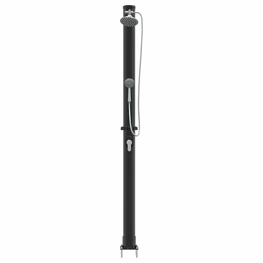 Doccia Solare da Esterno Nero 217 cm in PVC e Alluminio