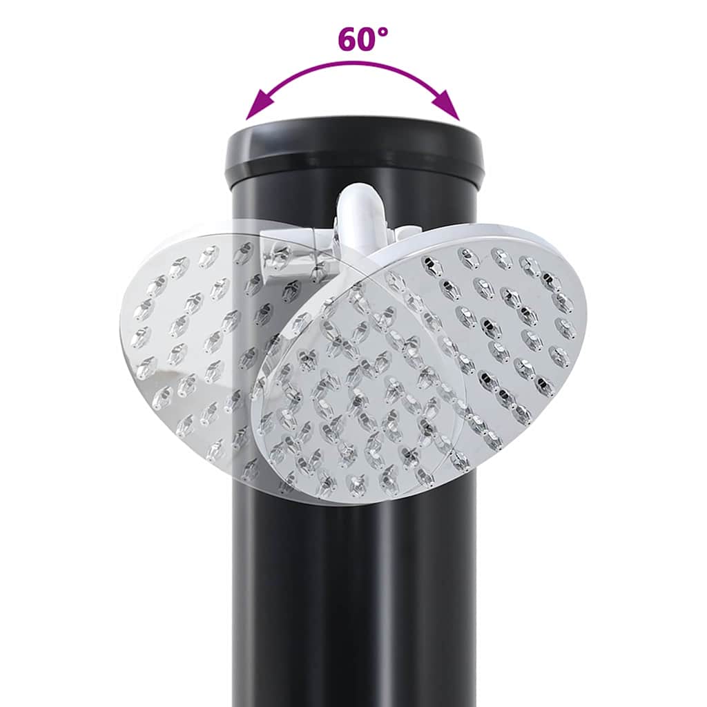 Doccia Solare da Esterno Nero 217 cm in PVC e Alluminio