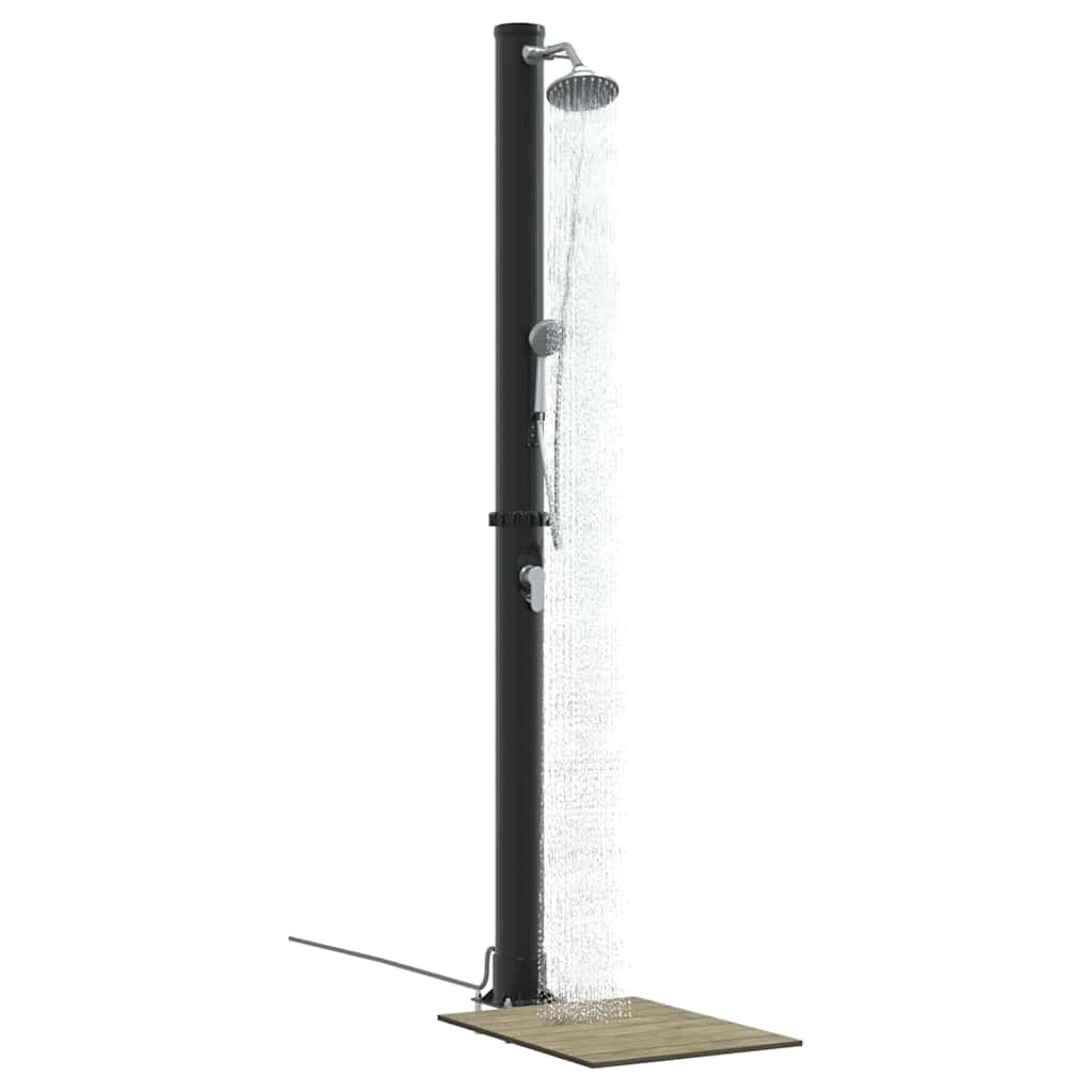 Doccia Solare da Esterno Nero 217 cm in PVC e Alluminio