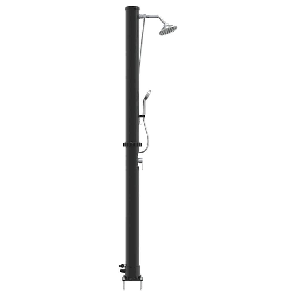 Doccia Solare da Esterno Nero 217 cm in PVC e Alluminio