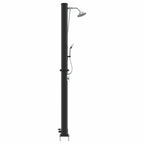 Doccia Solare da Esterno Nero 217 cm in PVC e Alluminio