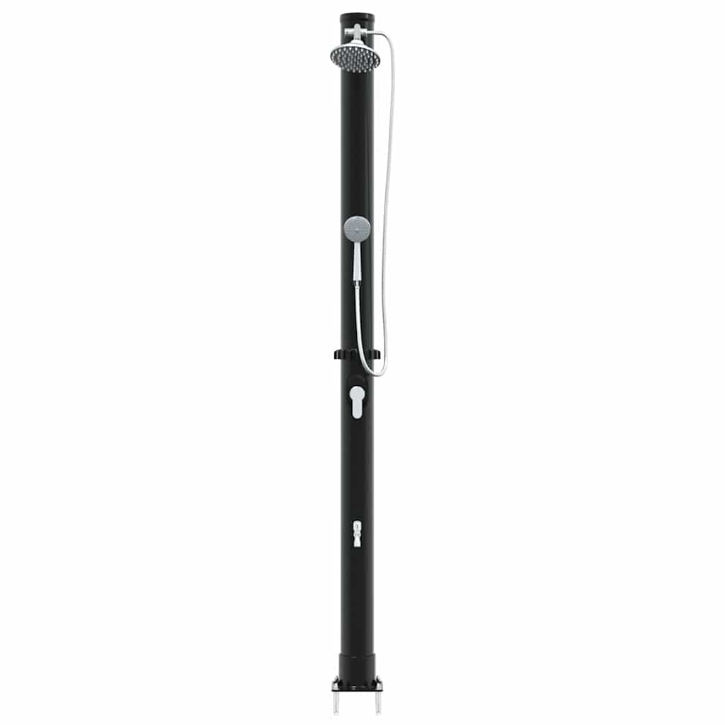 Doccia Solare da Esterno Nero 217 cm PVC e Alluminio