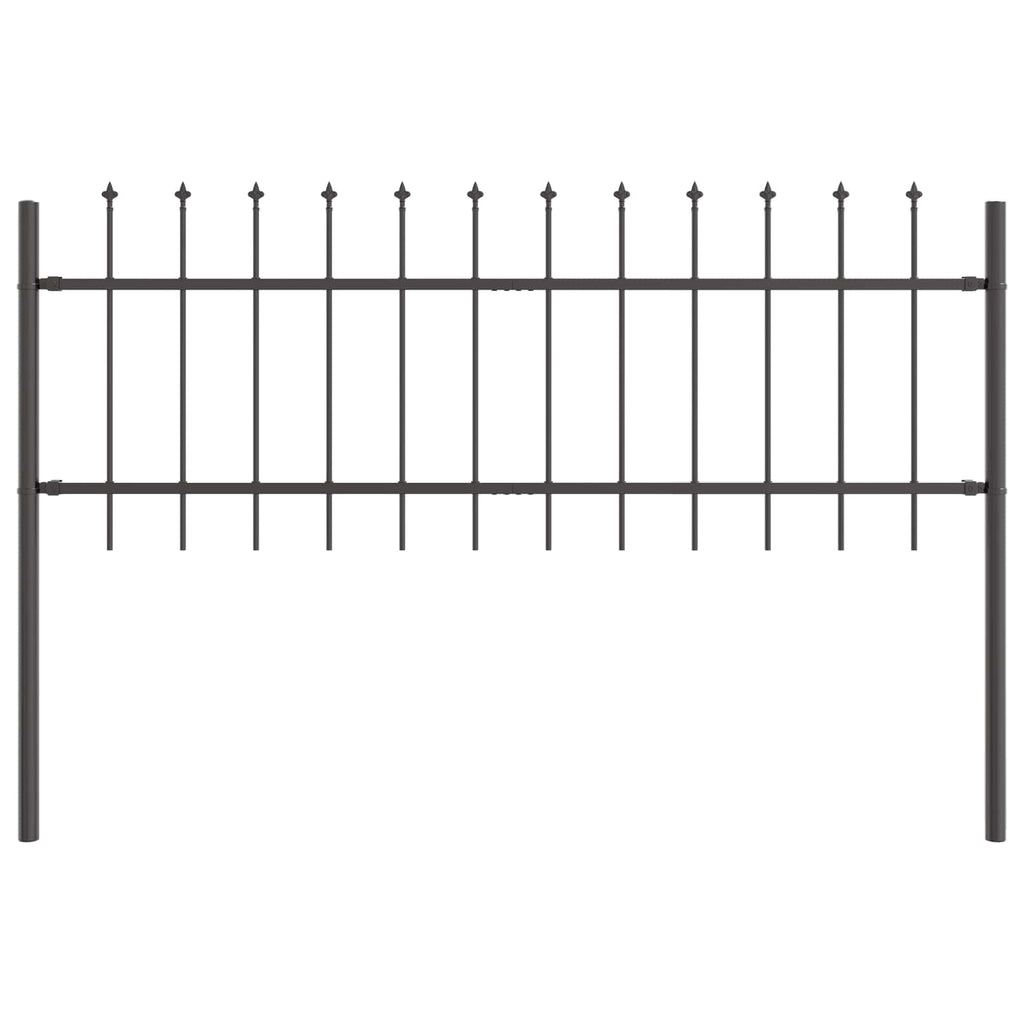 Recinzione per Giardino 2 pezzi Acciaio Grigio 340 x 110 cm