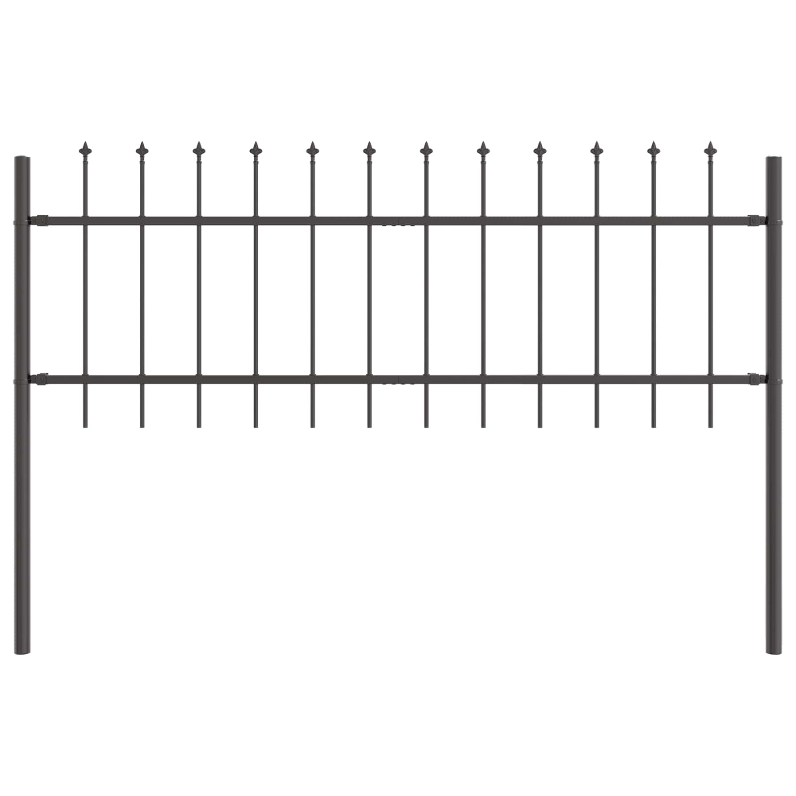 Recinzione per Giardino 2 pezzi Acciaio Grigio 340 x 110 cm