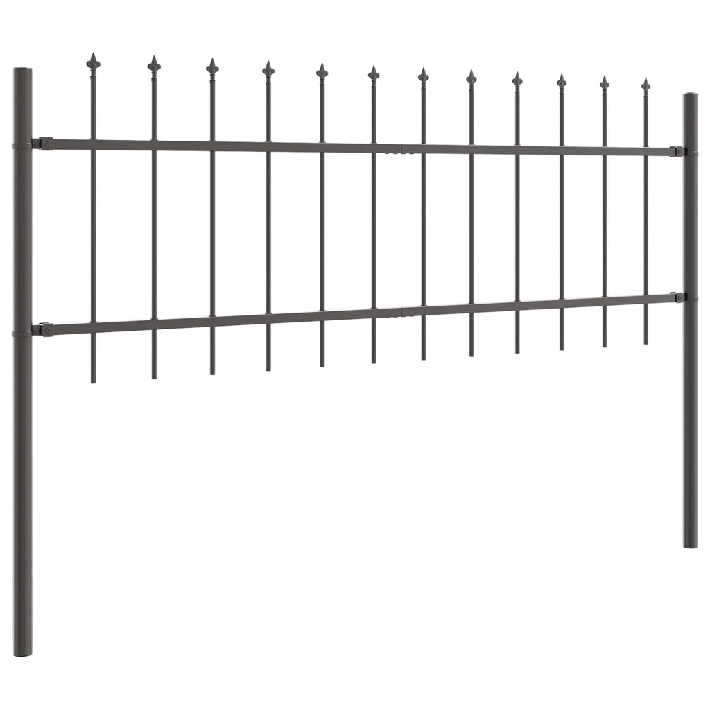 Recinzione per Giardino 2 pezzi Acciaio Grigio 340 x 110 cm