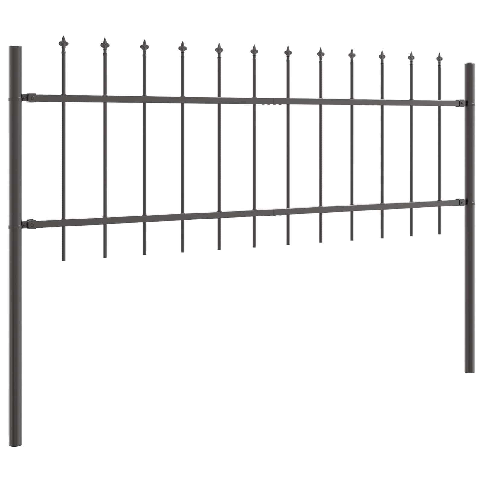 Recinzione per Giardino 2 pezzi Acciaio Grigio 340 x 110 cm
