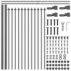 Recinzione per Giardino 2 pezzi Acciaio Grigio 340 x 110 cm