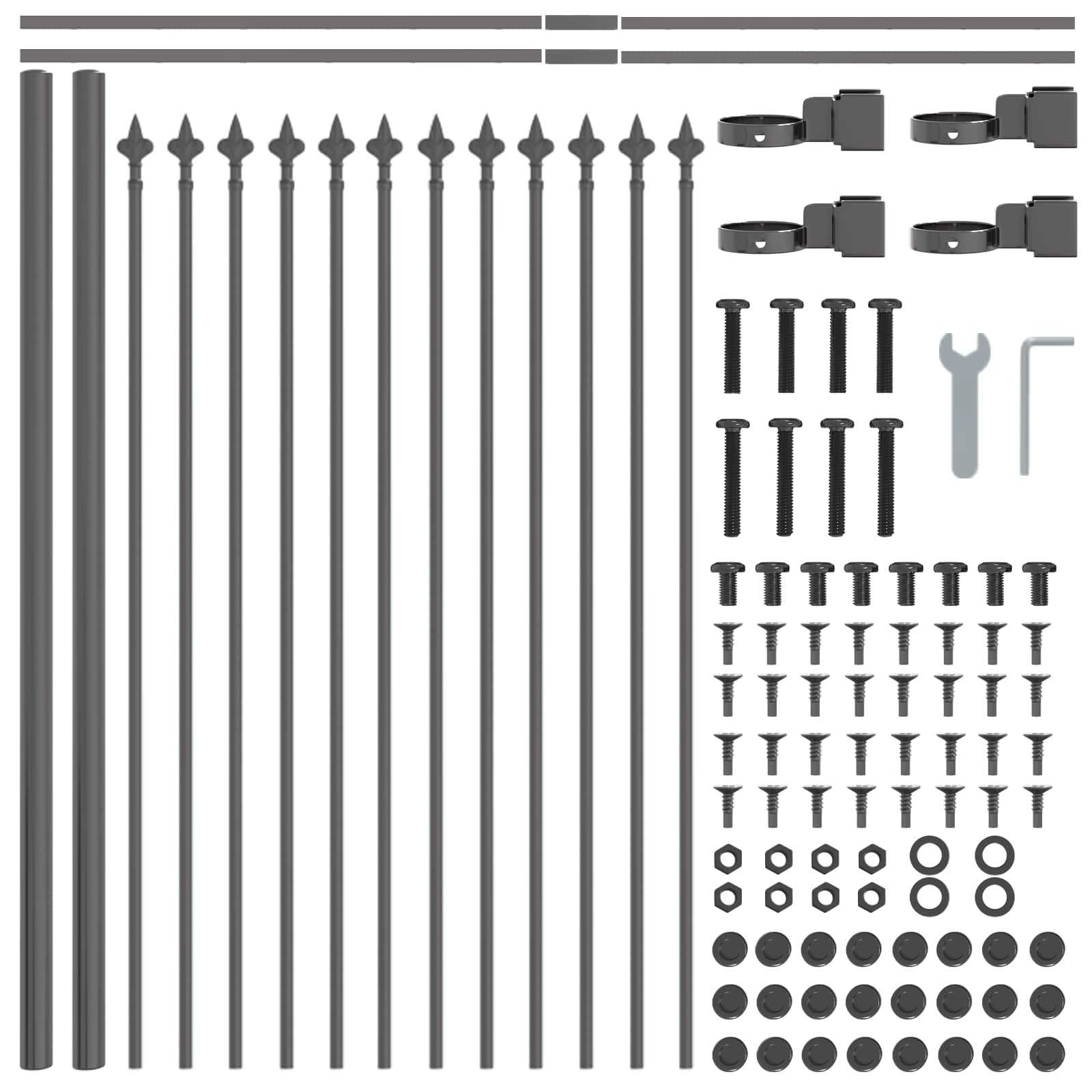 Recinzione per Giardino 2 pezzi Acciaio Grigio 340 x 110 cm