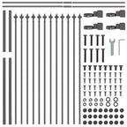 Recinzione per Giardino 2 pezzi Grigio 3,4 x 0,8 m