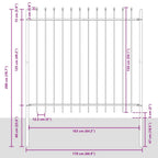 Recinzione per Giardino 2 pezzi Grigio 3,4 x 1,5 m