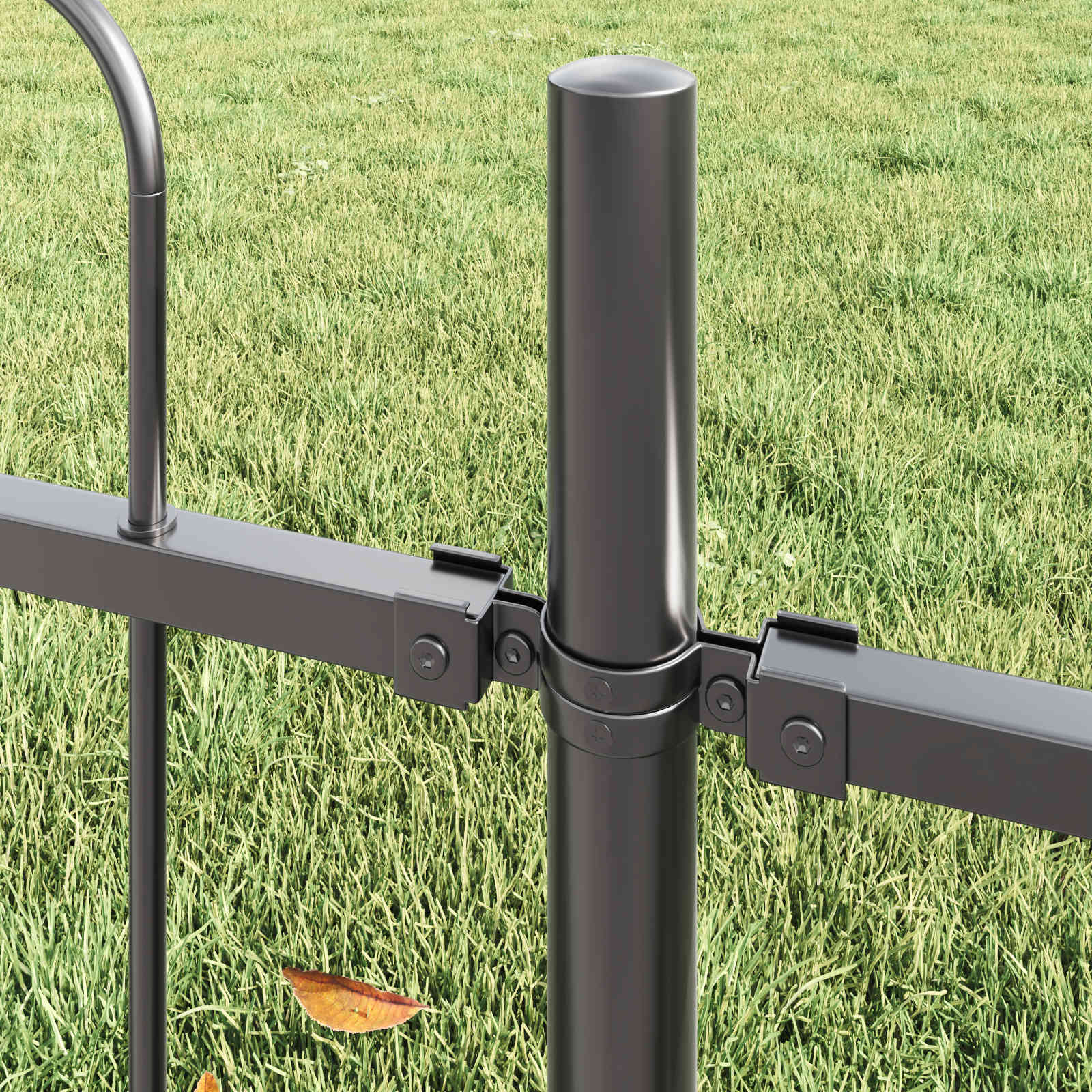 Recinzione da Giardino in Acciaio Grigio 3,4 x 0,6 m - 2 Pezzi