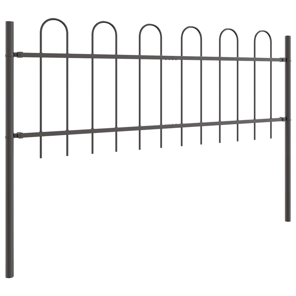 Recinzione da Giardino in Acciaio Grigio 3,4 x 0,6 m - 2 Pezzi