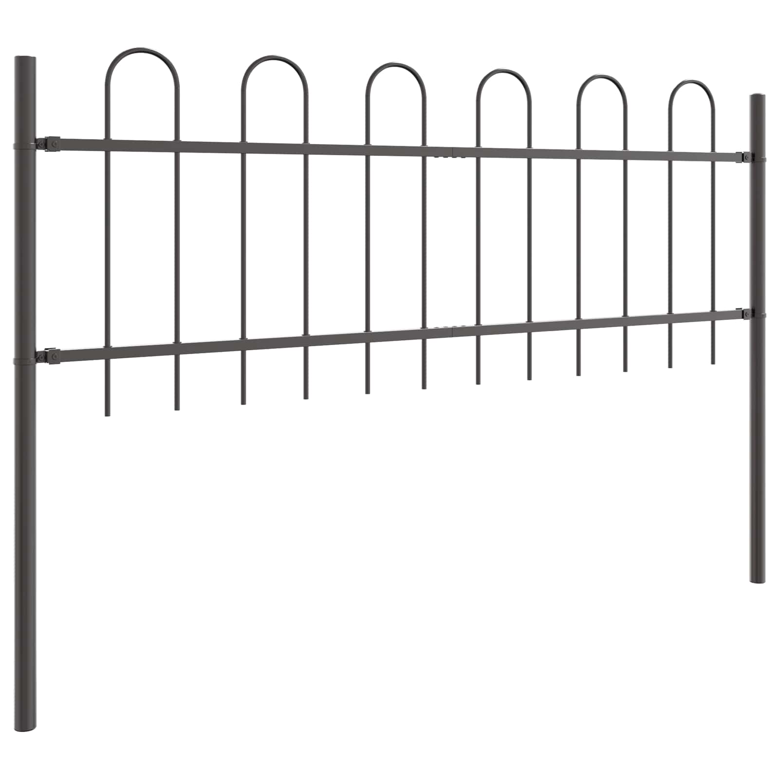 Recinzione da Giardino in Acciaio Grigio 3,4 x 0,6 m - 2 Pezzi