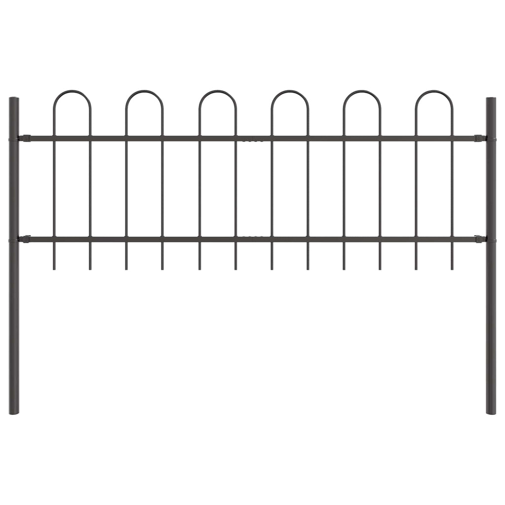 Recinzione da Giardino in Acciaio Grigio 3,4 x 0,6 m - 2 Pezzi