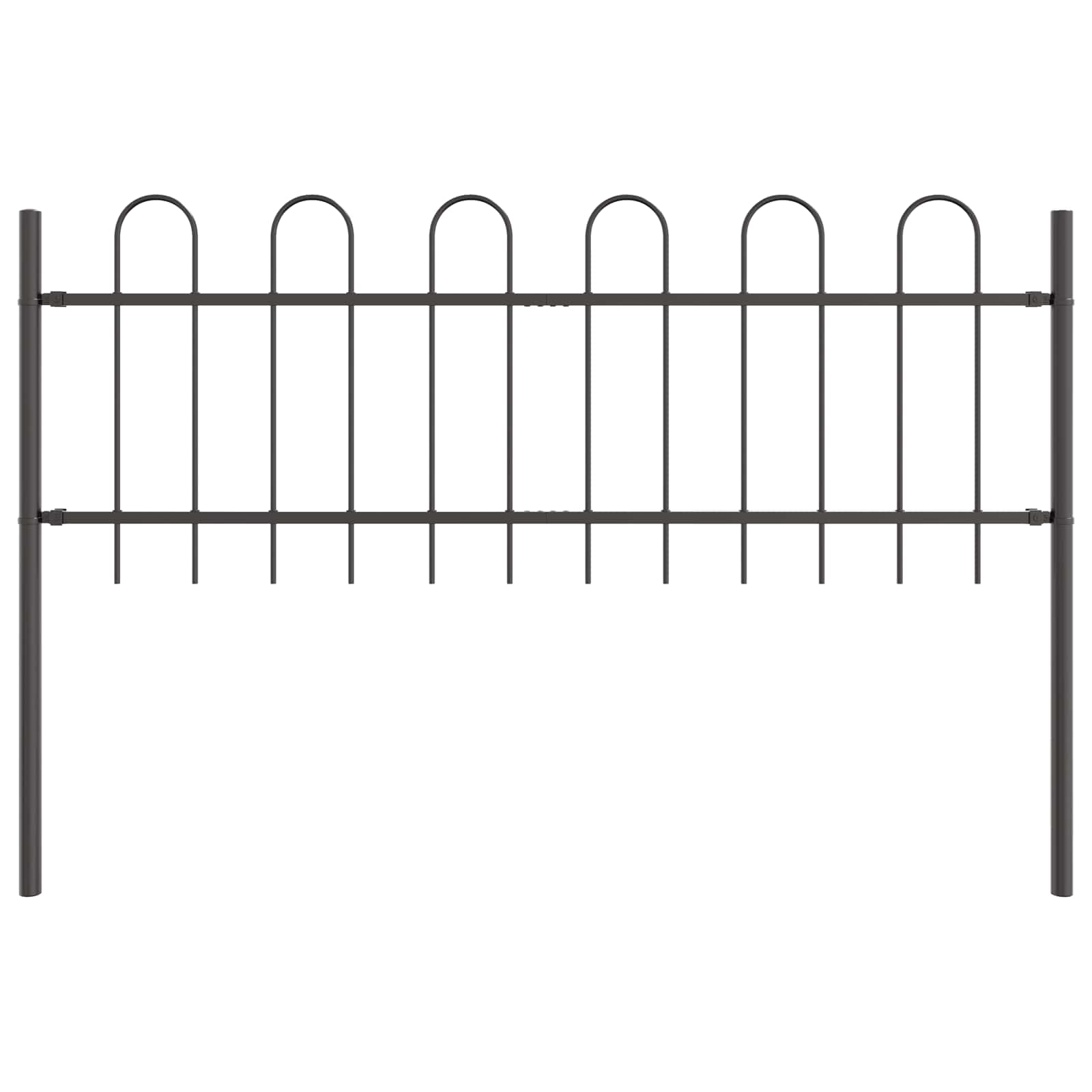 Recinzione da Giardino in Acciaio Grigio 3,4 x 0,6 m - 2 Pezzi