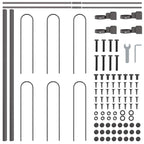 Recinzione da Giardino in Acciaio Grigio 3,4 x 0,6 m - 2 Pezzi