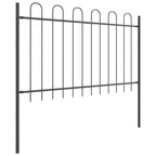 Recinzione per Giardino Acciaio Verniciato Grigio 3,4 x 0,8 m - 2 Pezzi