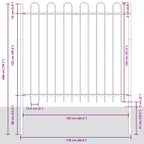 Recinzione per Giardino 2 pezzi Acciaio Grigio 3,4 x 1,5 m