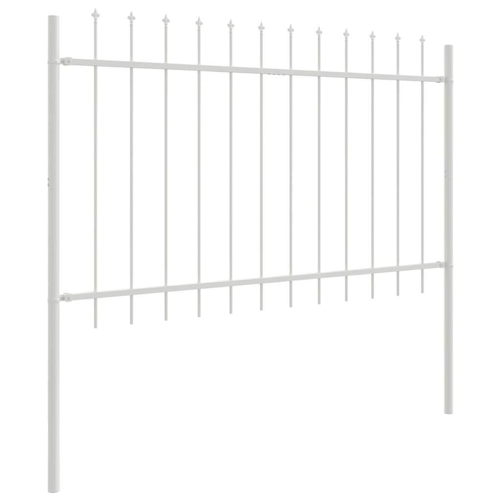Recinzione per Giardino 2 pz Acciaio Verniciato Bianco 340 x 150 cm