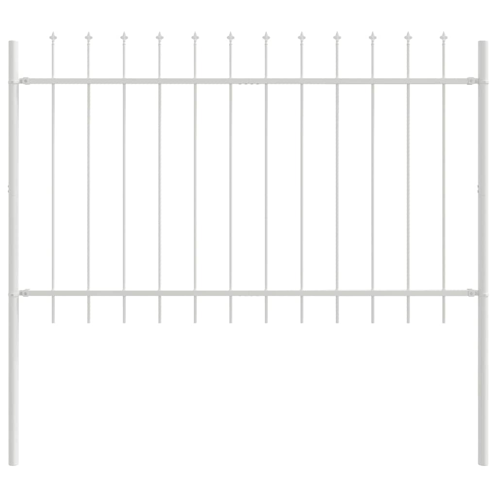 Recinzione per Giardino 2 pz Acciaio Verniciato Bianco 340 x 150 cm