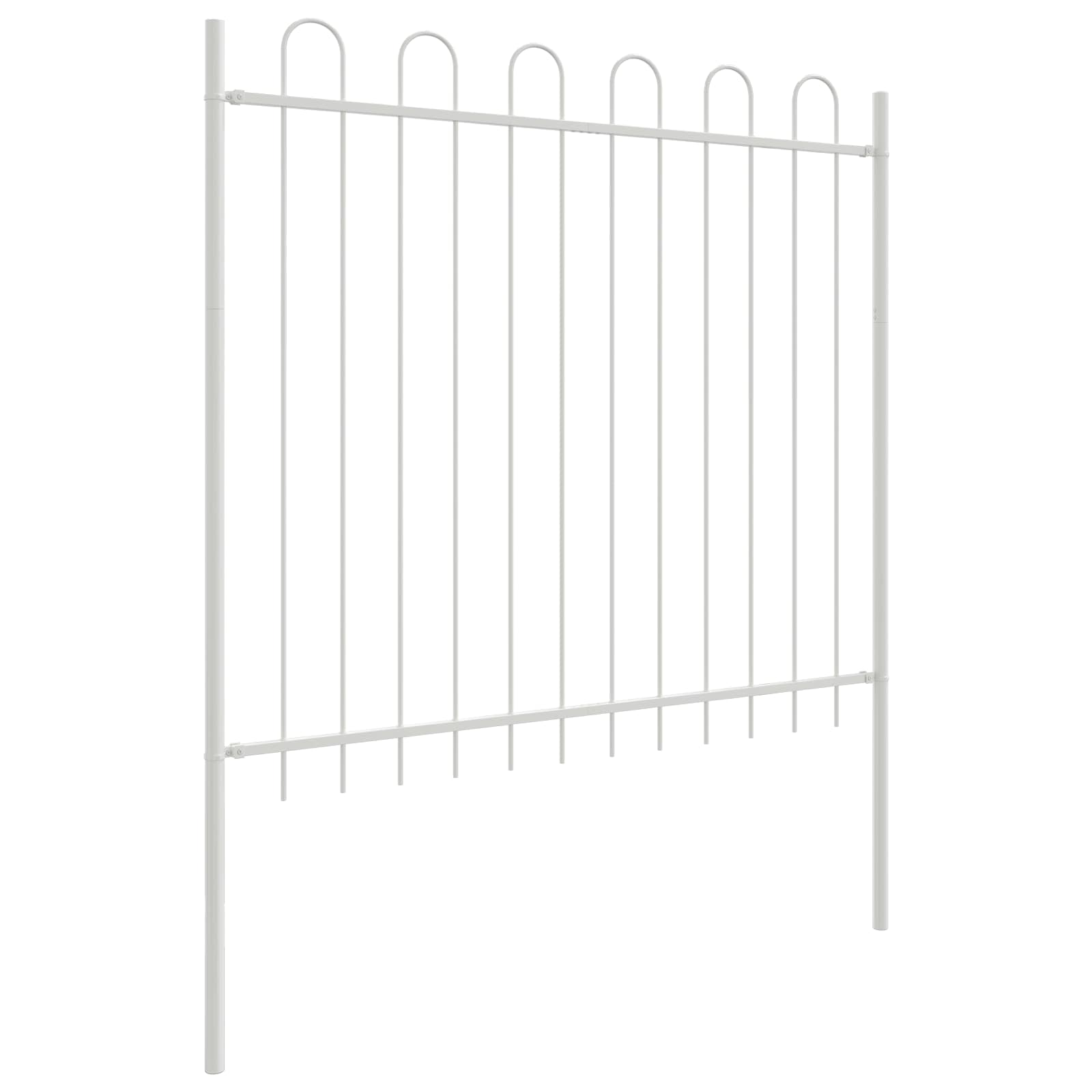 Recinzione per Giardino 2 pezzi Acciaio Verniciato Bianco 340 x 170 cm