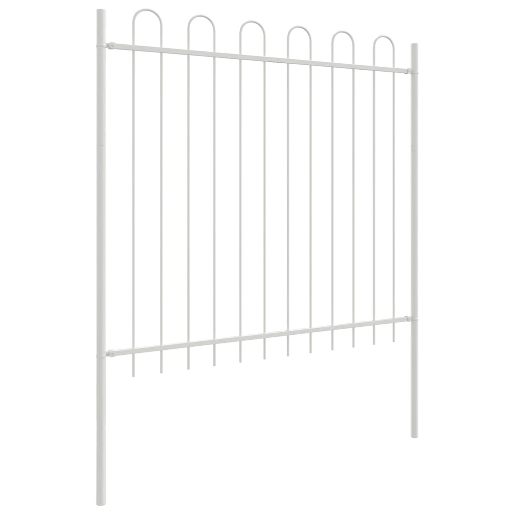 Recinzione per Giardino 2 pz Acciaio Verniciato Bianco 340 x 170 cm
