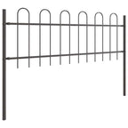 Recinzione per Giardino 3 pezzi Acciaio Verniciato Grigio 5,1 x 0,6 m