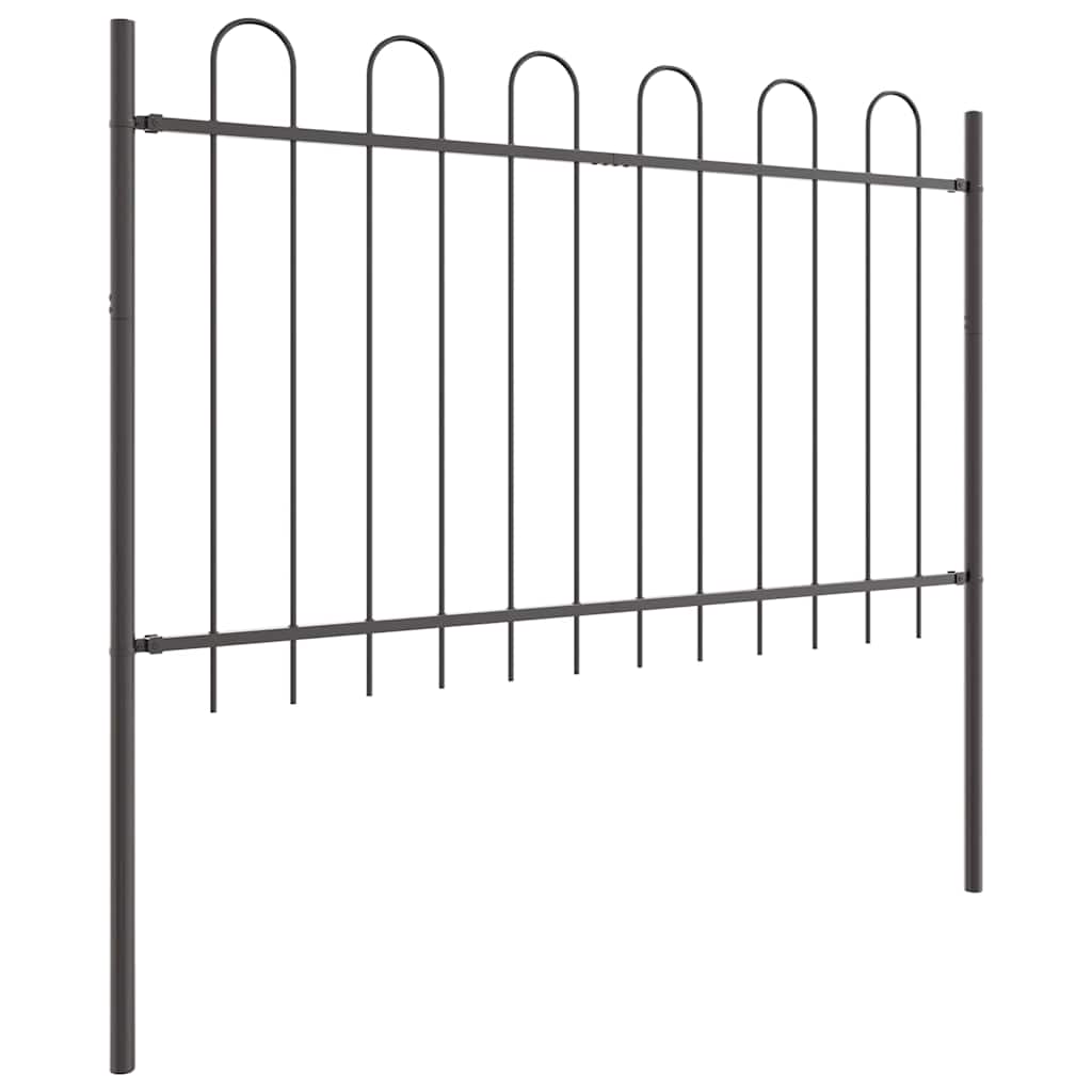 Recinzione per Giardino 3 pezzi Acciaio Grigio 5,1 x 1,2 m