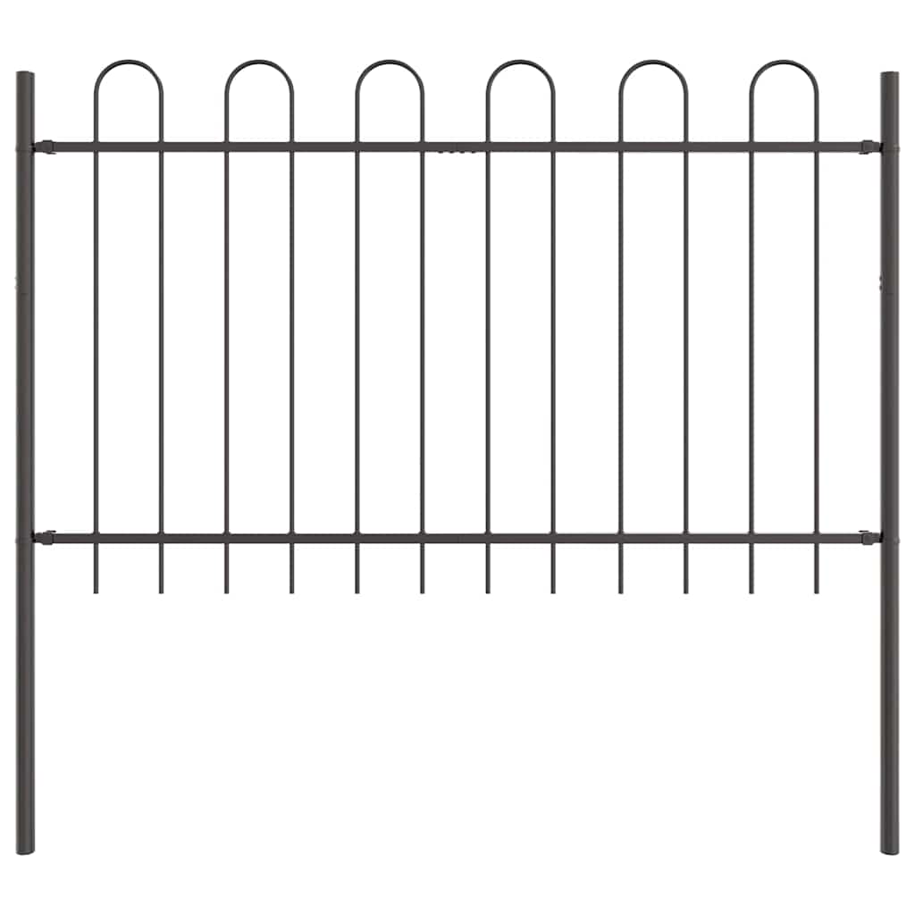 Recinzione per Giardino 3 pezzi Acciaio Grigio 5,1 x 1,2 m