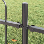 Recinzione per Giardino 3 pezzi Acciaio Grigio 5,1 x 1,5 m