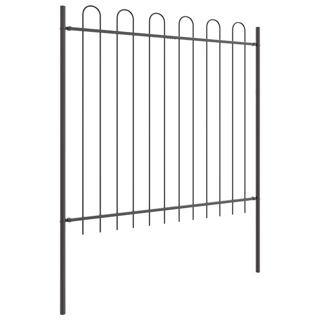 Recinzione per Giardino 3 pezzi Acciaio Grigio 5,1 x 1,5 m