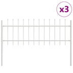 Recinzione per Giardino 3 pezzi Acciaio Bianco 510 x 110 cm