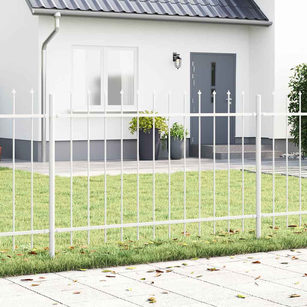 Recinzione per Giardino 3 pezzi Acciaio Bianco 510 x 170 cm