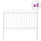 Recinzione per Giardino 3 pezzi Bianco 5,1 x 1 m Acciaio
