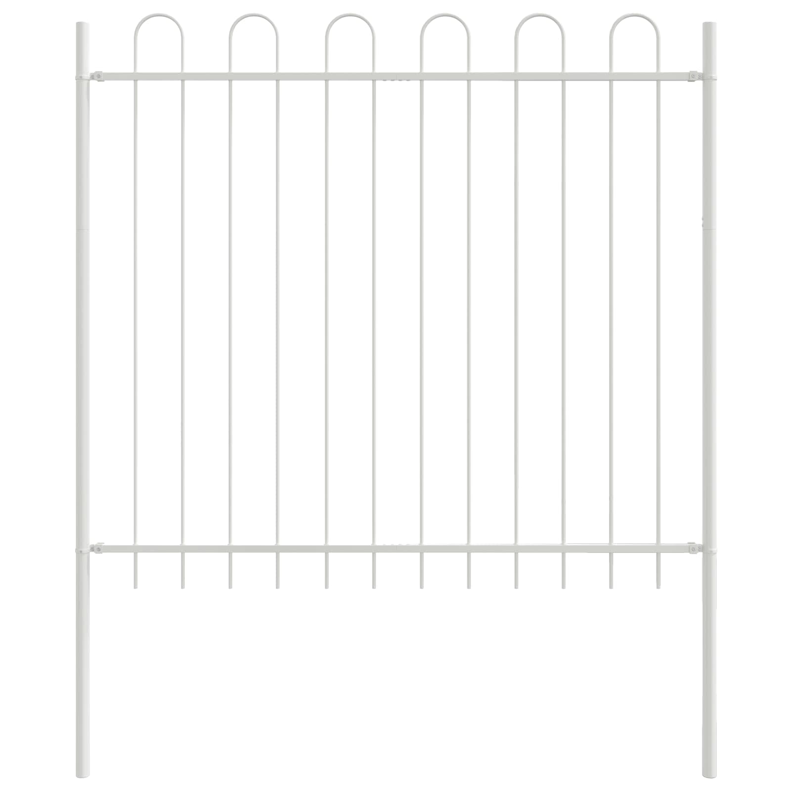 Recinzione per Giardino 3 Pannelli Acciaio Verniciato Bianco 5,1 x 1,5 m