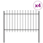 Recinzione per Giardino 4 pezzi Acciaio Grigio 6,8 x 0,8 m