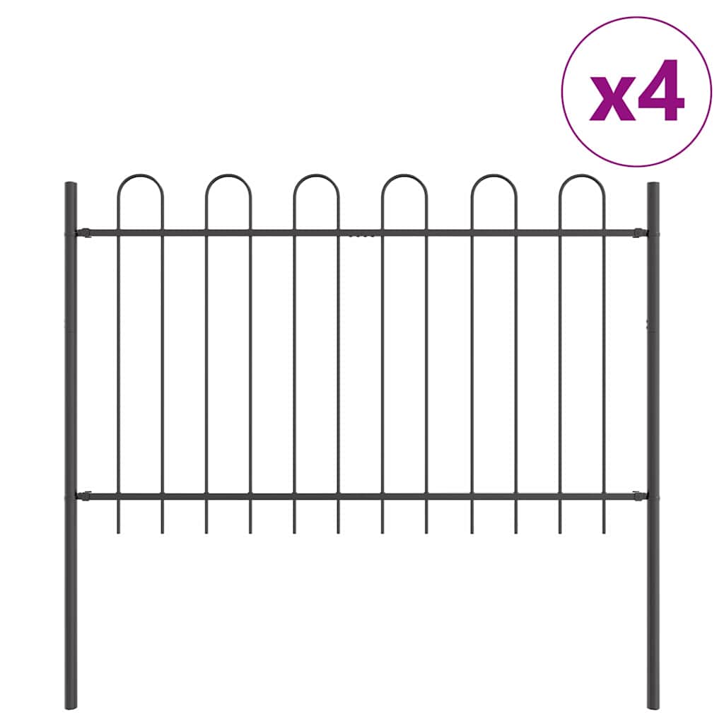 Recinzione per Giardino 4 pz Acciaio Grigio 6,8 x 1 m