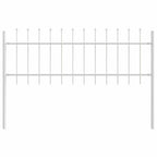 Recinzione da Giardino 4 Pannelli Acciaio Bianco 680 x 110 cm