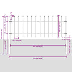 Recinzione da Giardino 4 Pannelli Acciaio Bianco 680 x 110 cm