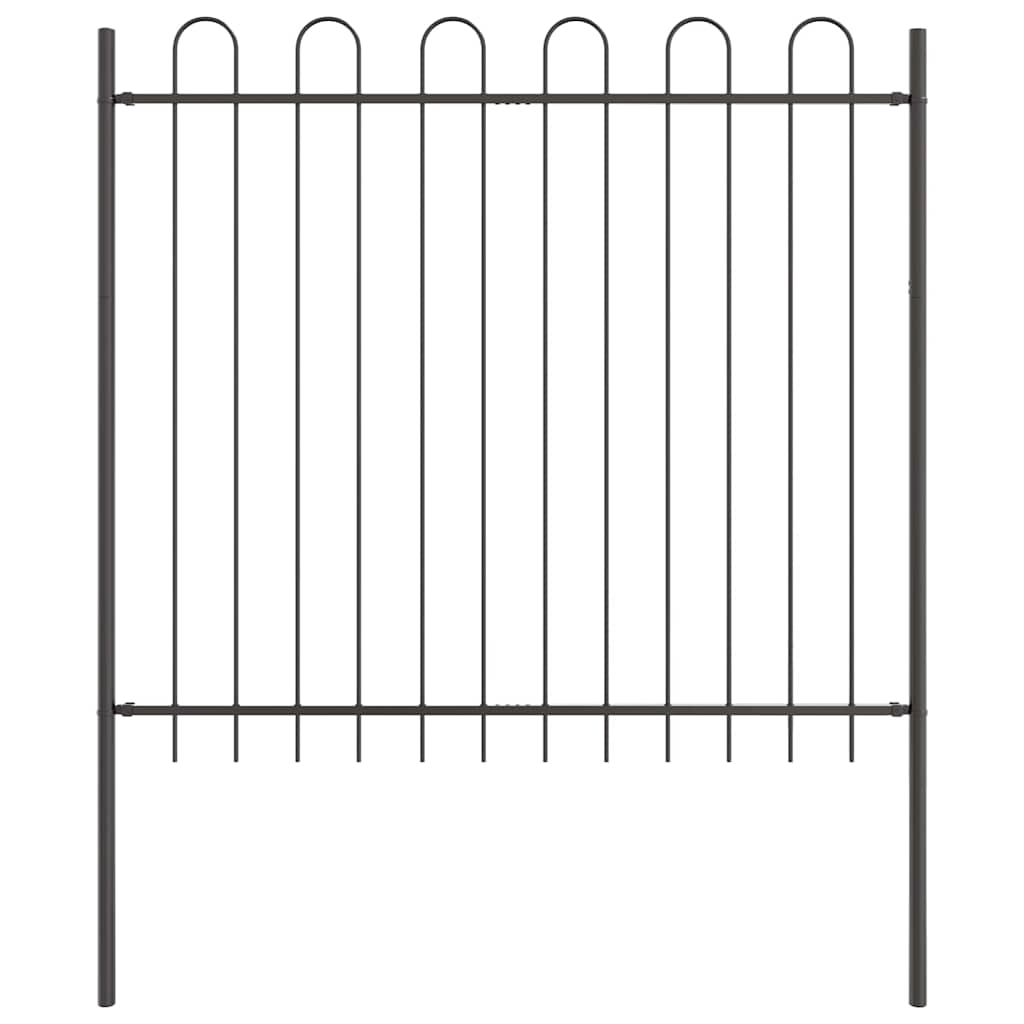 Recinzione per Giardino 5 pz Acciaio Grigio 850 x 200 cm